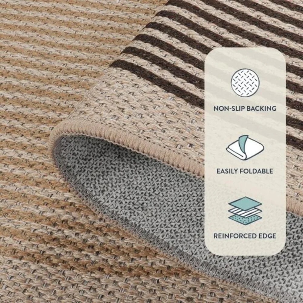New 2x6 Modern Rainbow Jute Rug, Washable Non-Slip Runner for Kitchen & Hallway